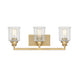 Savoy House - Three Light Bath Bar - Hampton - Warm Brass- Union Lighting Luminaires Decor