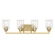 Savoy House - Four Light Bath Bar - Hampton - Warm Brass- Union Lighting Luminaires Decor