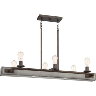 Quoizel - Six Light Linear Chandelier - Melville - Iron Gate- Union Lighting Luminaires Decor