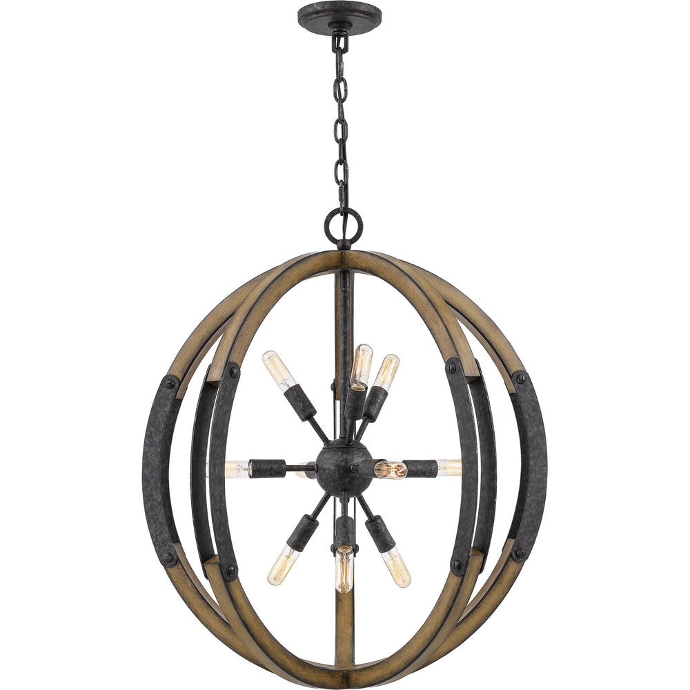 Quoizel - Ten Light Pendant - Babaton - Old Black Finish- Union Lighting Luminaires Decor