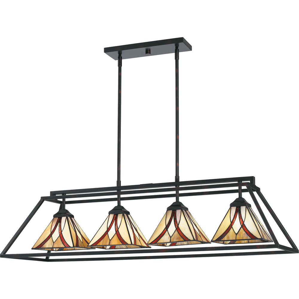 Quoizel - Four Light Island Chandelier - Asheville - Valiant Bronze- Union Lighting Luminaires Decor