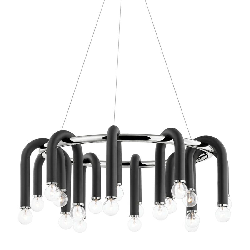 Mitzi - 20 Light Chandelier - Whit - Polished Nickel/Black- Union Lighting Luminaires Decor