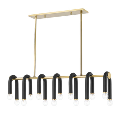 Mitzi Canada - 14 Light Linear - Whit - Aged Brass/Black- Union Lighting Luminaires Decor