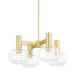 Mitzi - Four Light Chandelier - Harlow - Aged Brass- Union Lighting Luminaires Decor