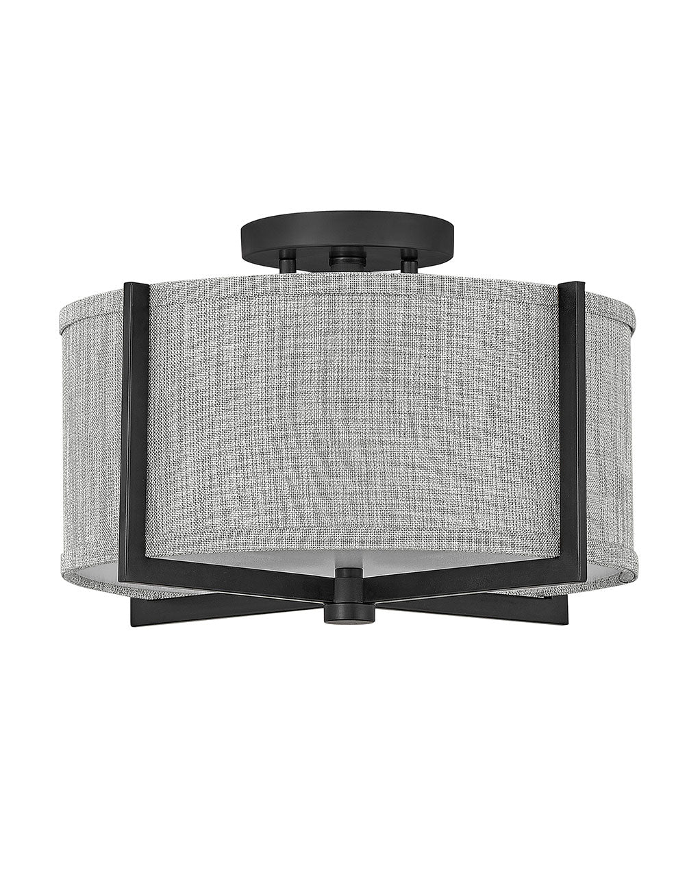 Hinkley Canada - LED Semi-Flush Mount - Axis Heathered Gray - Black- Union Lighting Luminaires Decor