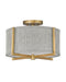 Hinkley Canada - LED Foyer Pendant - Axis Heathered Gray - Heritage Brass- Union Lighting Luminaires Decor