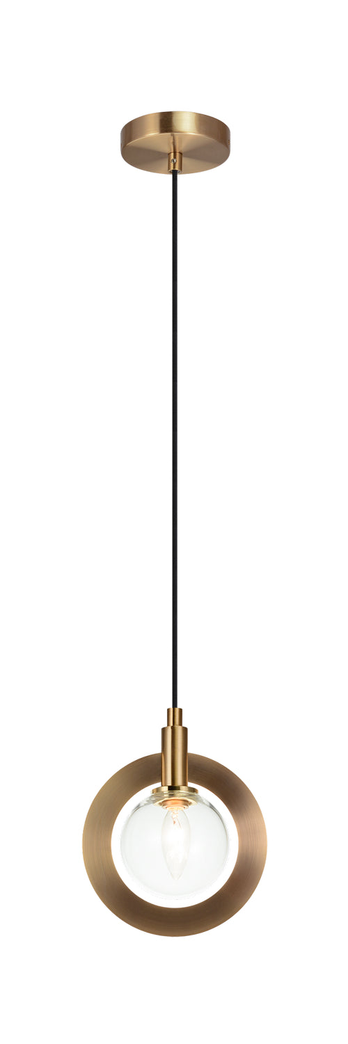 Matteo Canada - One Light Pendant - Astro - Aged Gold Brass- Union Lighting Luminaires Decor