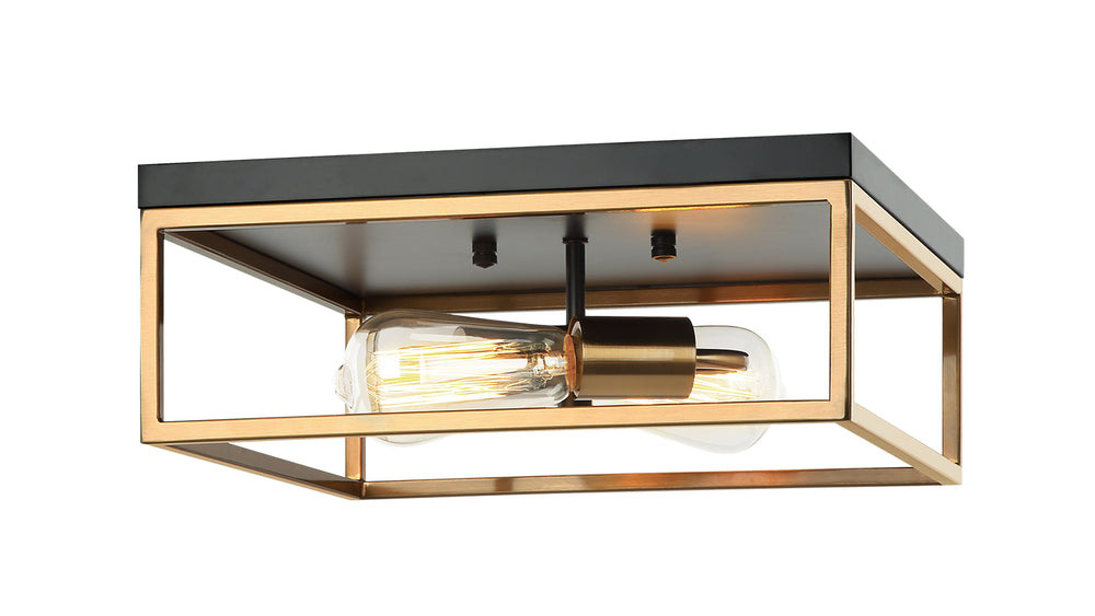 Matteo Canada - Two Light Ceiling Mount - Clarke - Black & Aged Gold Brass- Union Lighting Luminaires Decor