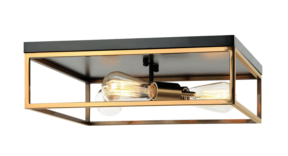 Matteo Canada - Three Light Ceiling Mount - Clarke - Black & Aged Gold Brass- Union Lighting Luminaires Decor