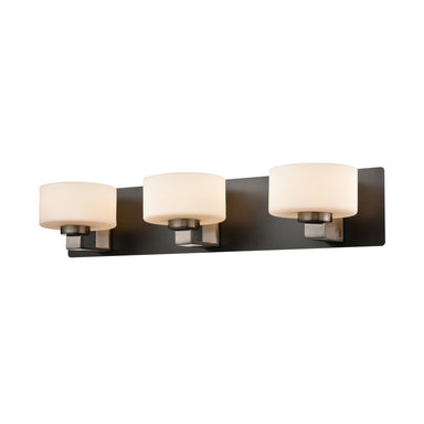 DVI Canada - Three Light Vanity - Princeton - Satin Nickel And Graphite With Half Opal Glass- Union Lighting Luminaires Decor