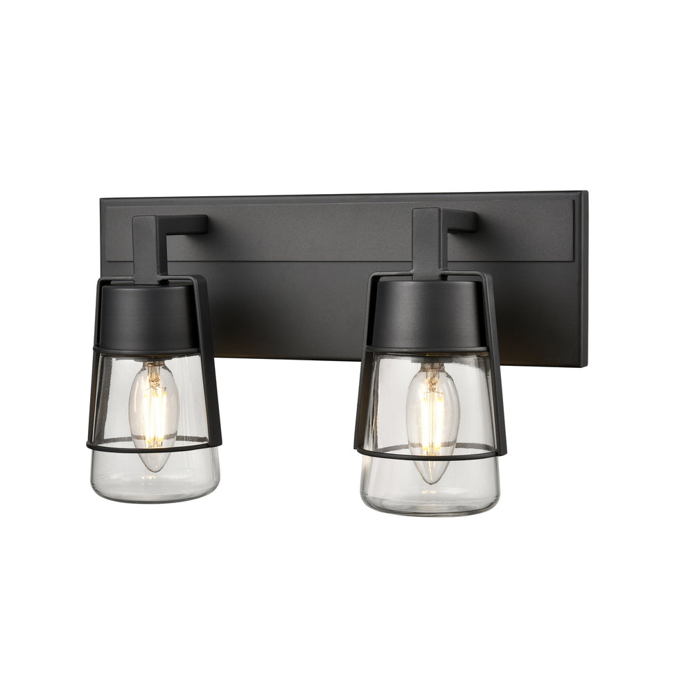 DVI Canada - Two Light Vanity - Lake Of The Woods - Graphite w/Clear Glass- Union Lighting Luminaires Decor