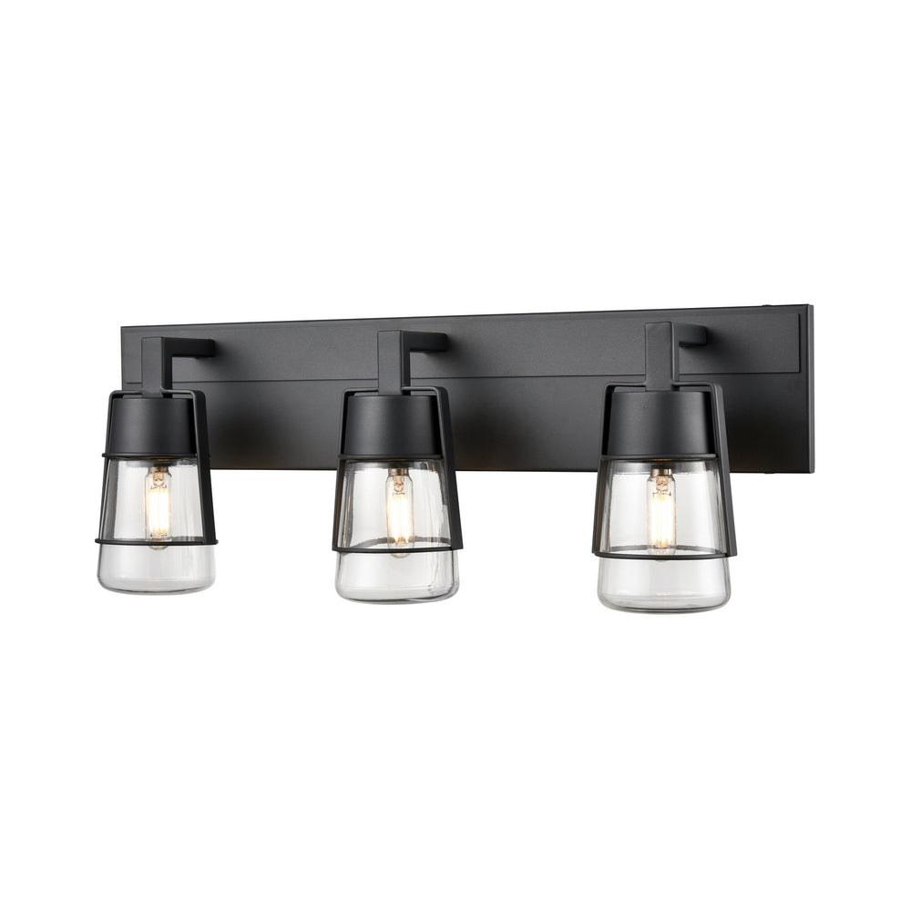 DVI Canada - Three Light Vanity - Lake Of The Woods - Graphite w/Clear Glass- Union Lighting Luminaires Decor