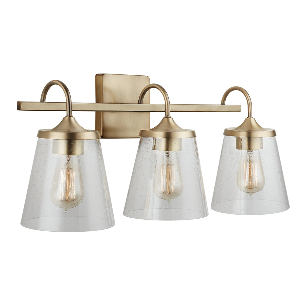 Capital Lighting - Three Light Vanity - Jayne - Aged Brass- Union Lighting Luminaires Decor