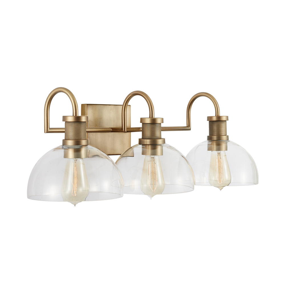 Capital Lighting - Three Light Vanity - Cassidy - Aged Brass- Union Lighting Luminaires Decor