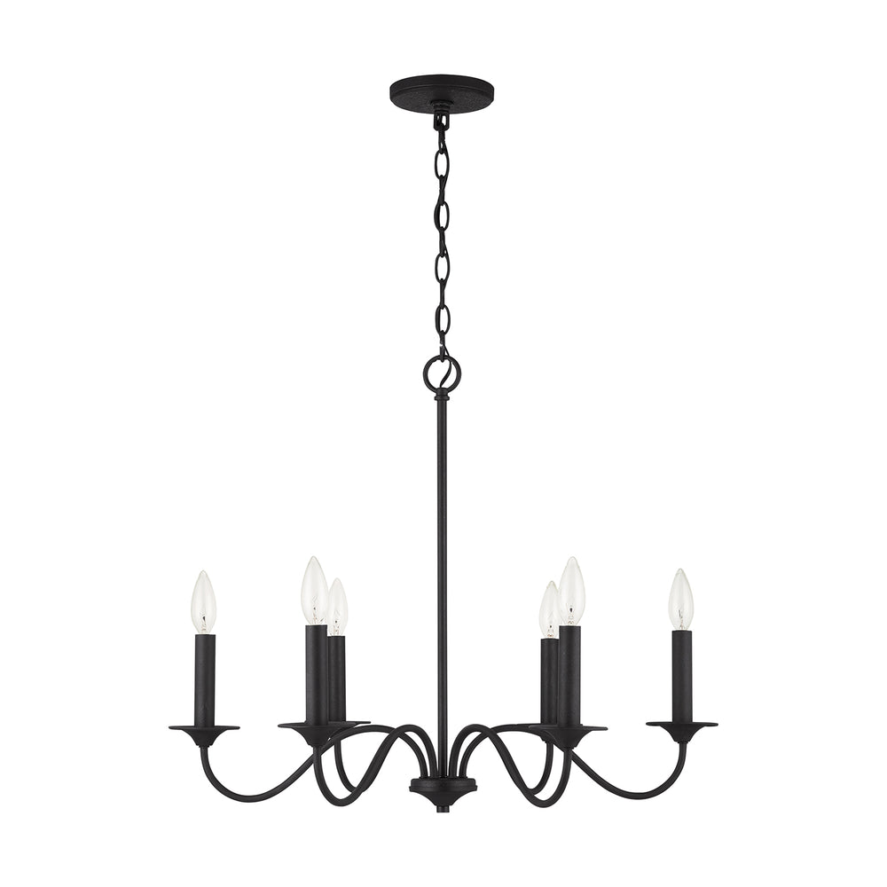 Capital Lighting - Six Light Chandelier - Vincent - Black Iron- Union Lighting Luminaires Decor