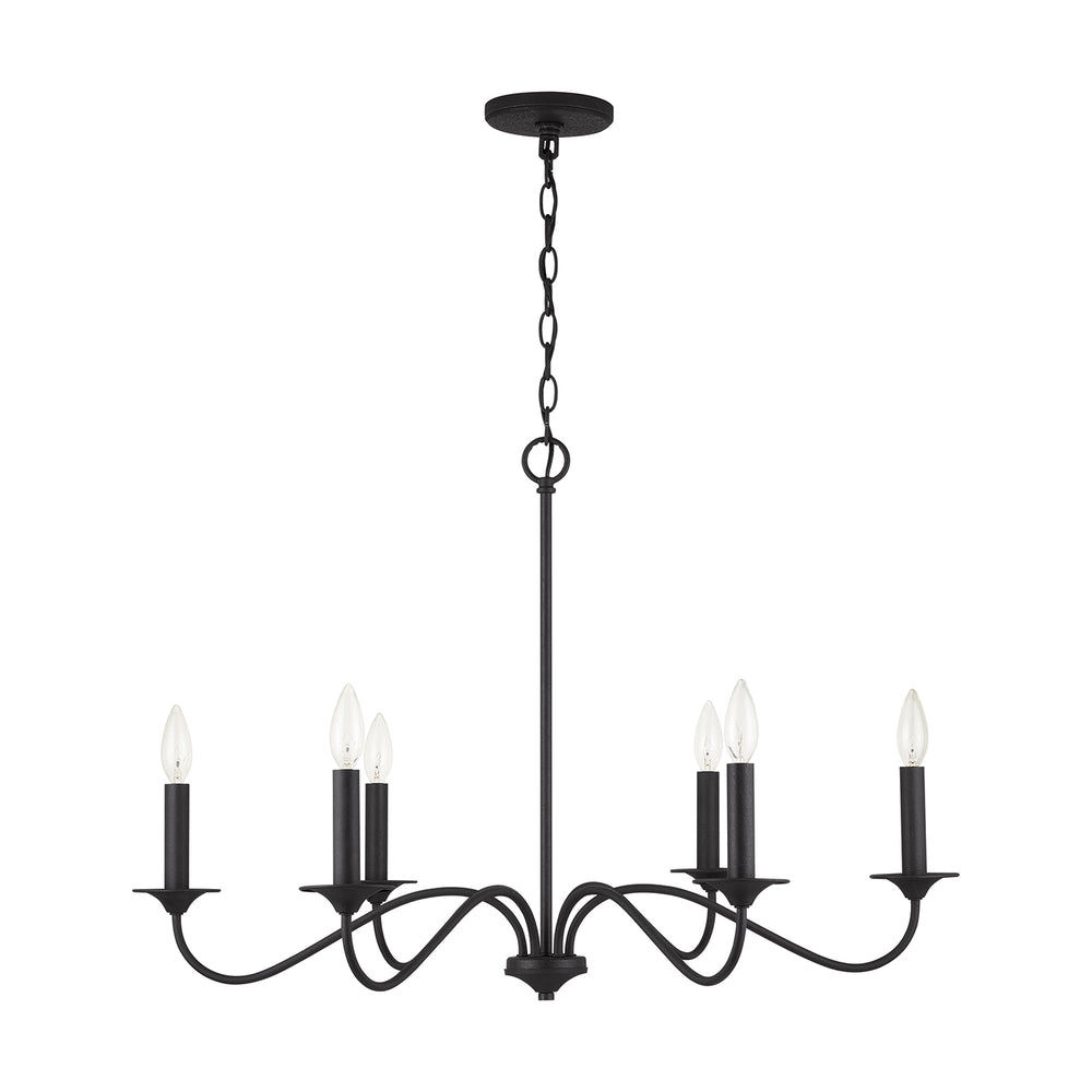 Capital Lighting - Six Light Chandelier - Vincent - Black Iron- Union Lighting Luminaires Decor