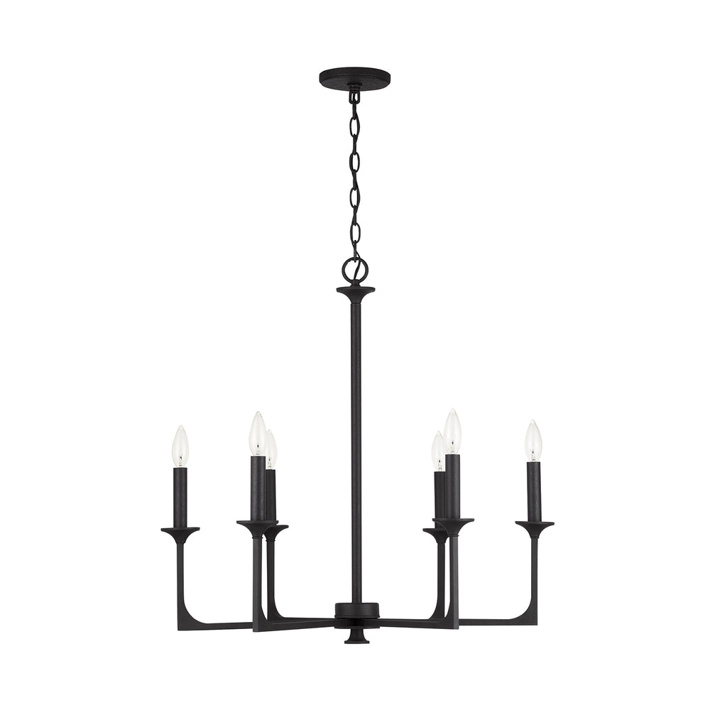 Capital Lighting - Six Light Chandelier - Clint - Black Iron- Union Lighting Luminaires Decor