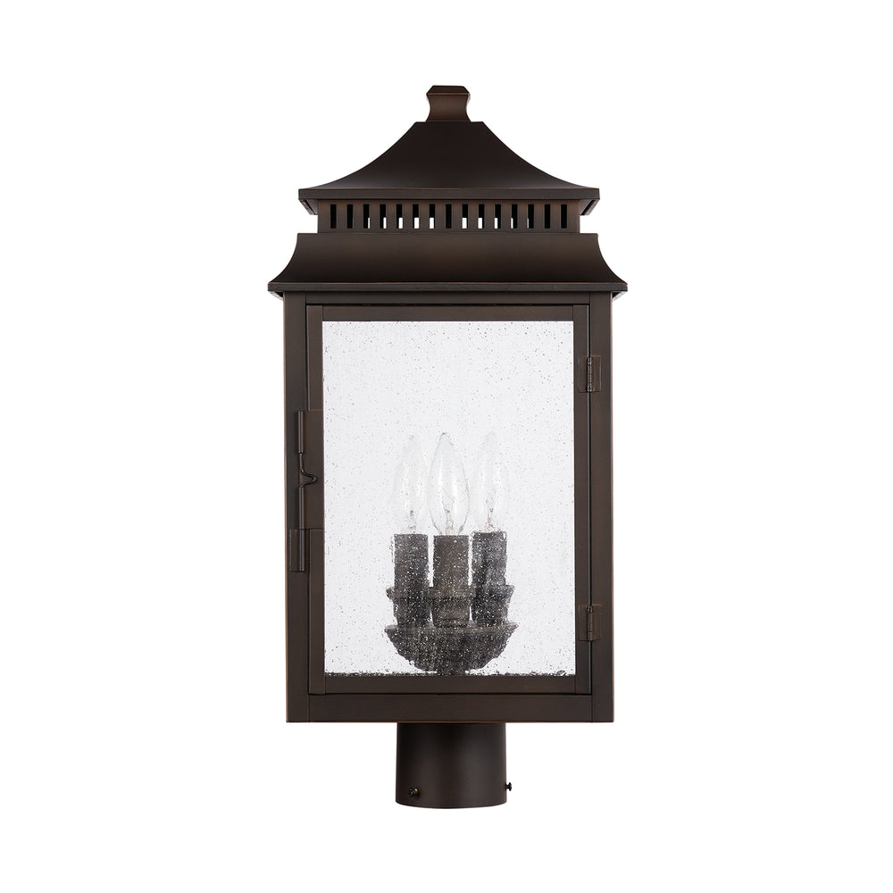 Capital Lighting - Three Light Outdoor Post Lantern - Sutter Creek - Oiled Bronze- Union Lighting Luminaires Decor