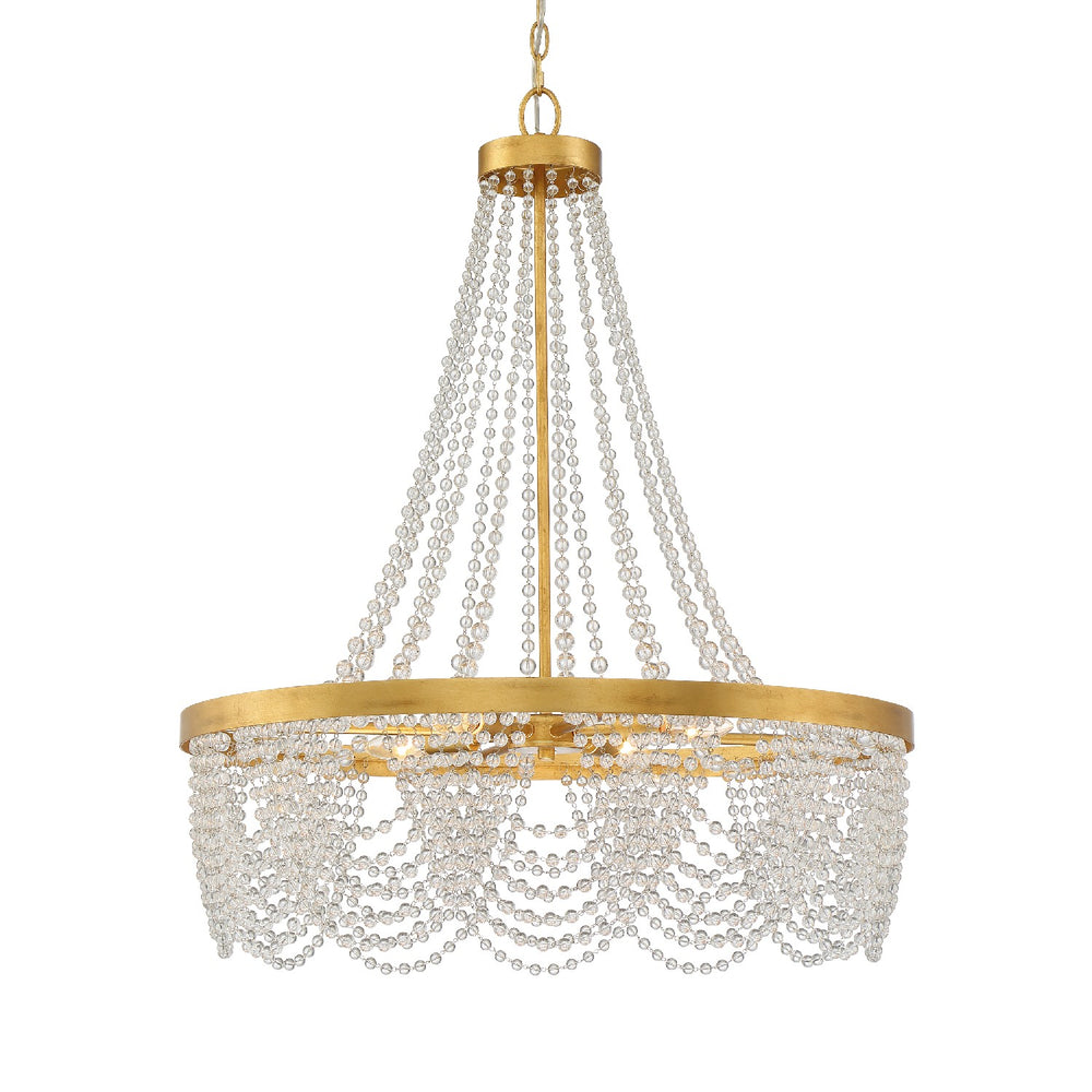 Crystorama - Four Light Chandelier - Fiona - Antique Gold- Union Lighting Luminaires Decor