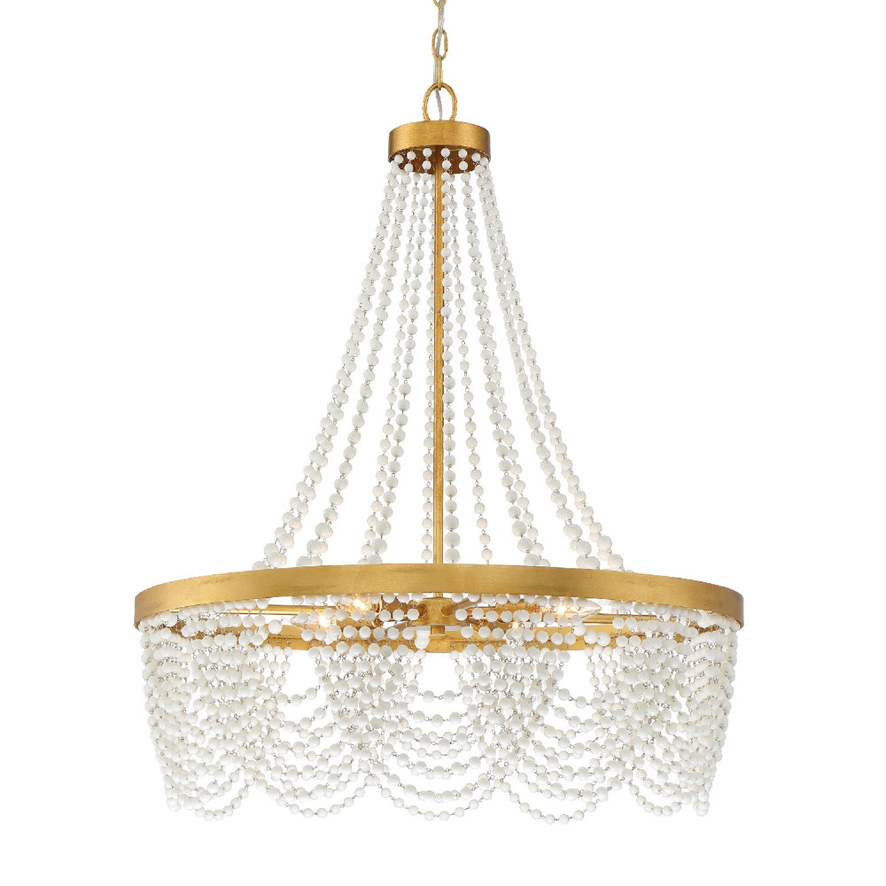 Crystorama - Four Light Chandelier - Fiona - Antique Gold- Union Lighting Luminaires Decor