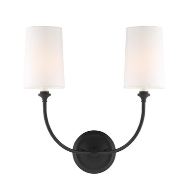 Crystorama - Two Light Wall Sconce - Sylvan - Black Forged- Union Lighting Luminaires Decor