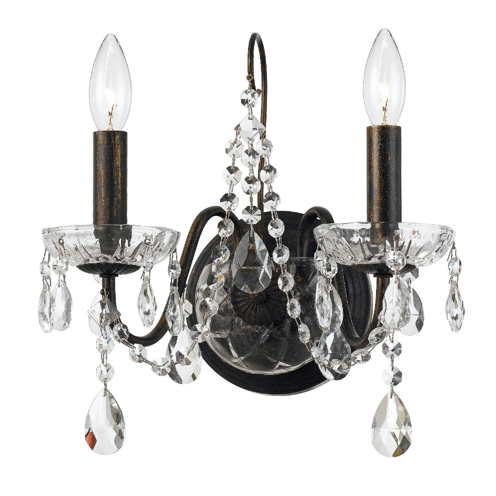 Crystorama - Two Light Wall Sconce - Butler - English Bronze- Union Lighting Luminaires Decor