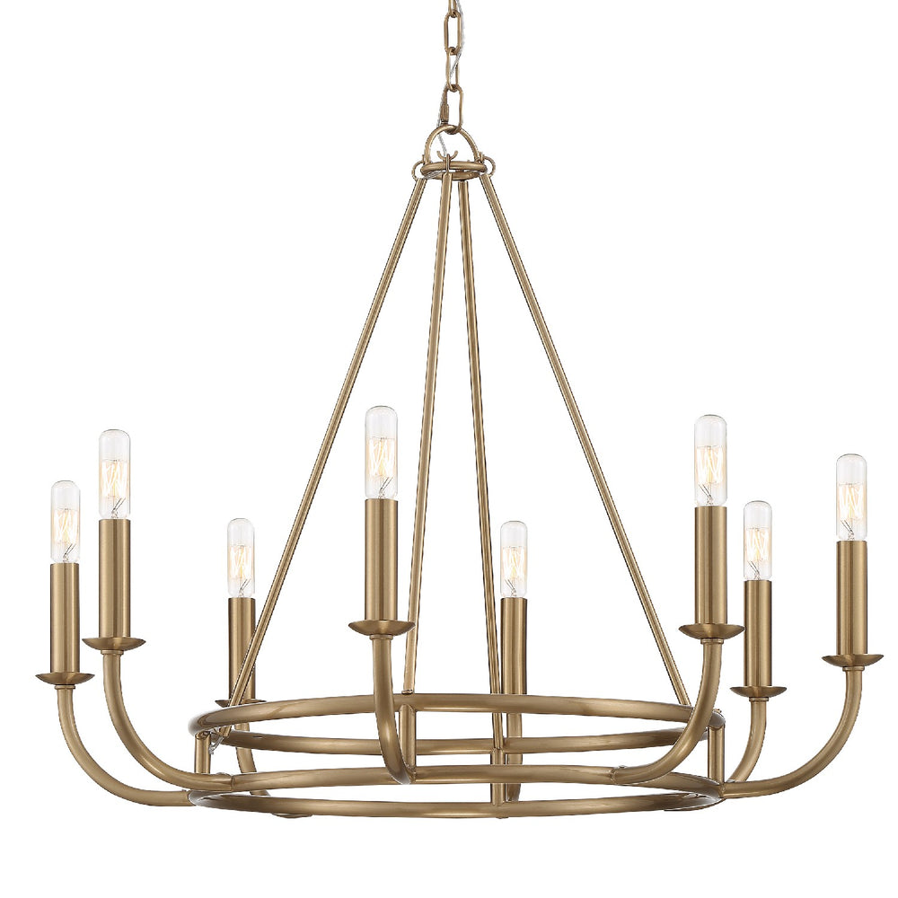 Crystorama - Eight Light Chandelier - Bailey - Aged Brass- Union Lighting Luminaires Decor