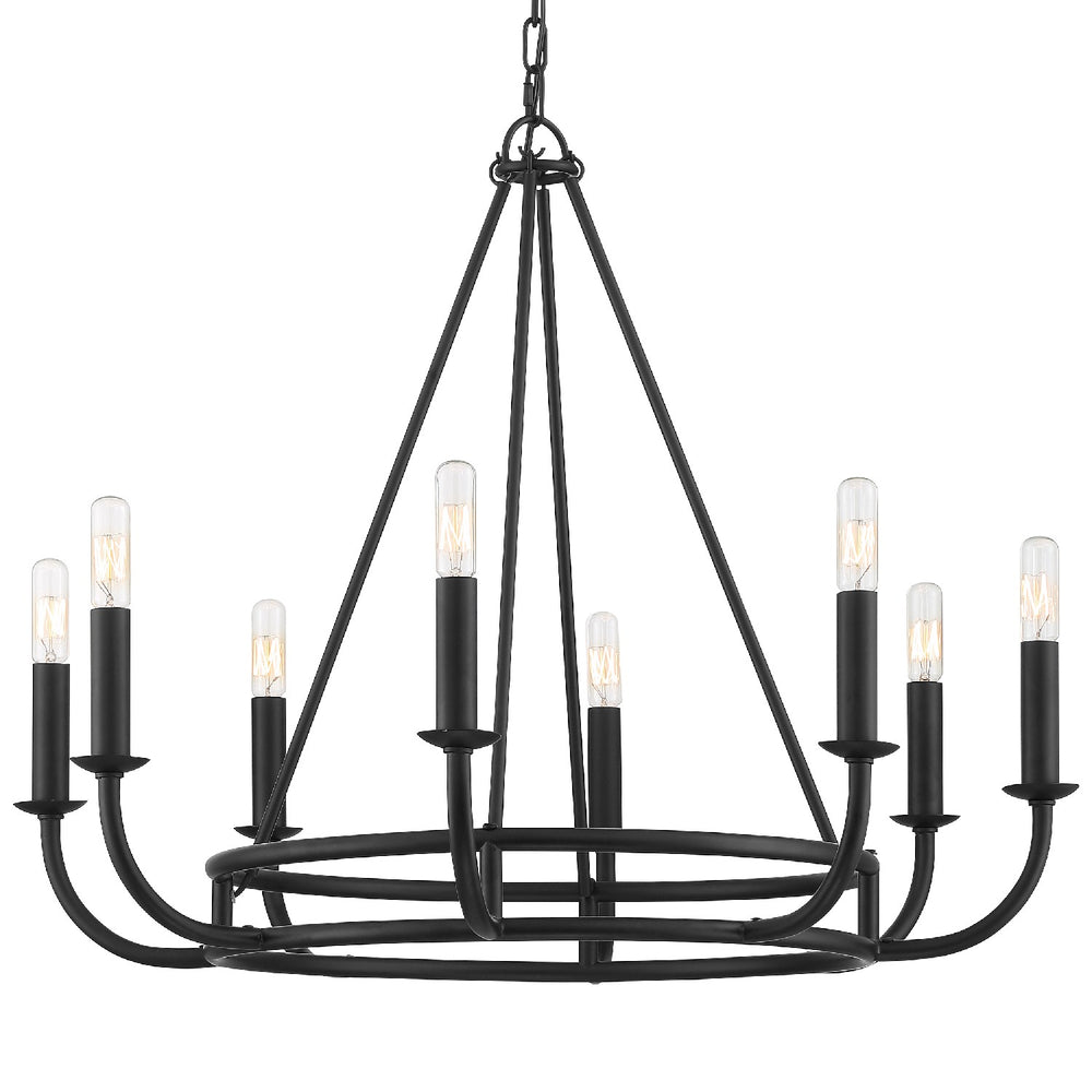 Crystorama - Eight Light Chandelier - Bailey - Matte Black- Union Lighting Luminaires Decor