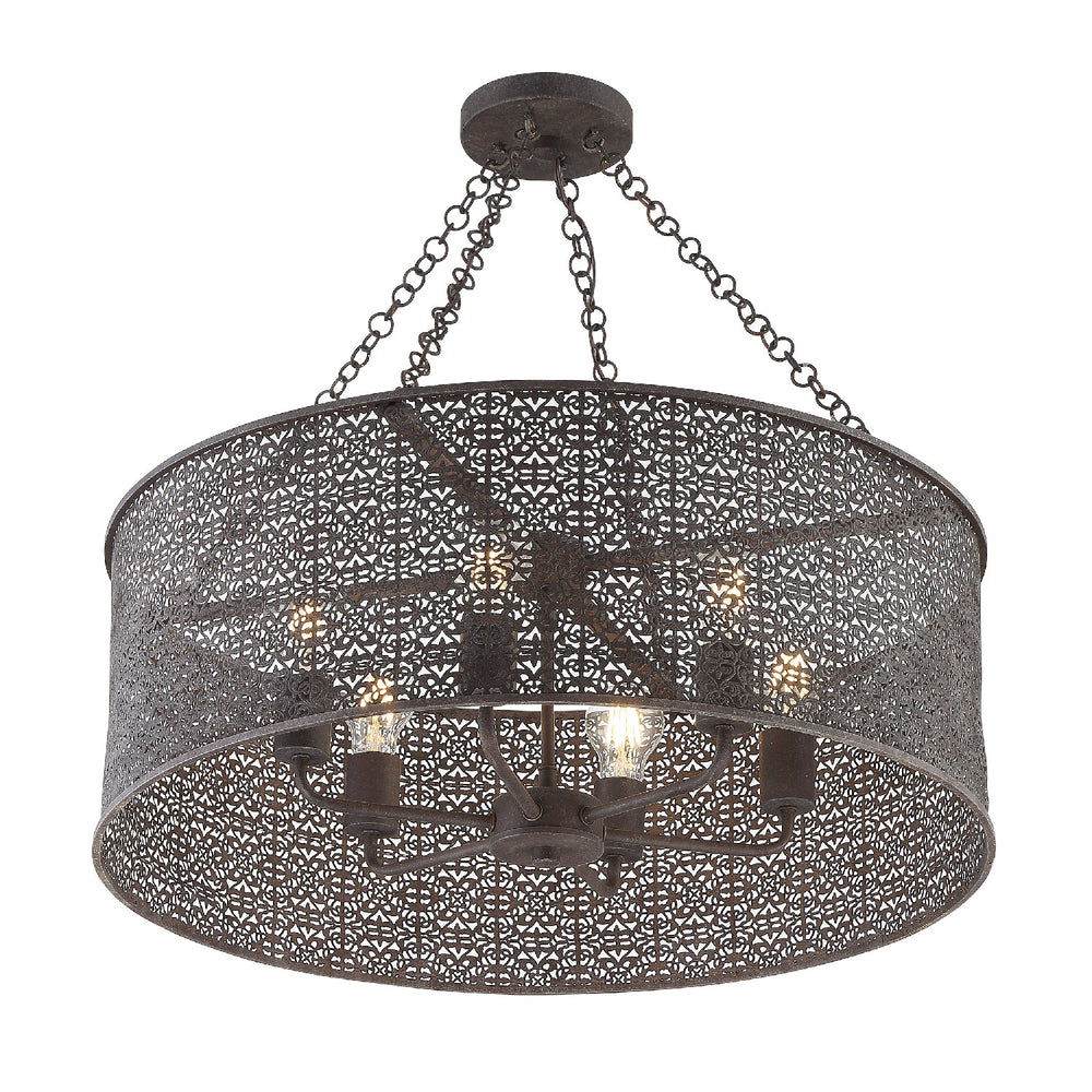 Crystorama - Six Light Chandelier - Jasmine - Forged Bronze- Union Lighting Luminaires Decor