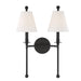 Crystorama - Two Light Wall Sconce - Riverdale - Black Forged- Union Lighting Luminaires Decor