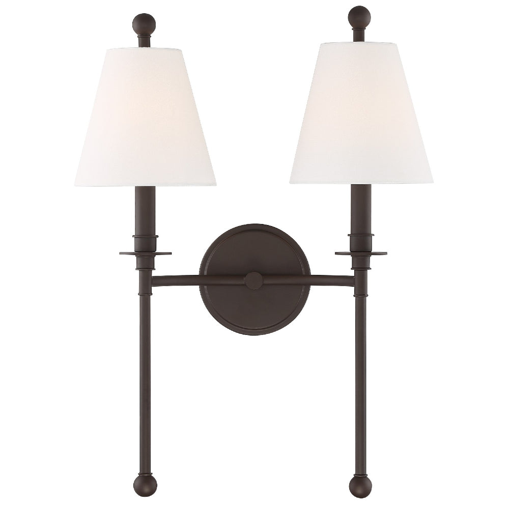 Crystorama - Two Light Wall Sconce - Riverdale - Dark Bronze- Union Lighting Luminaires Decor