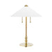 Hudson Valley - Two Light Table Lamp - Flare - Aged Brass- Union Lighting Luminaires Decor