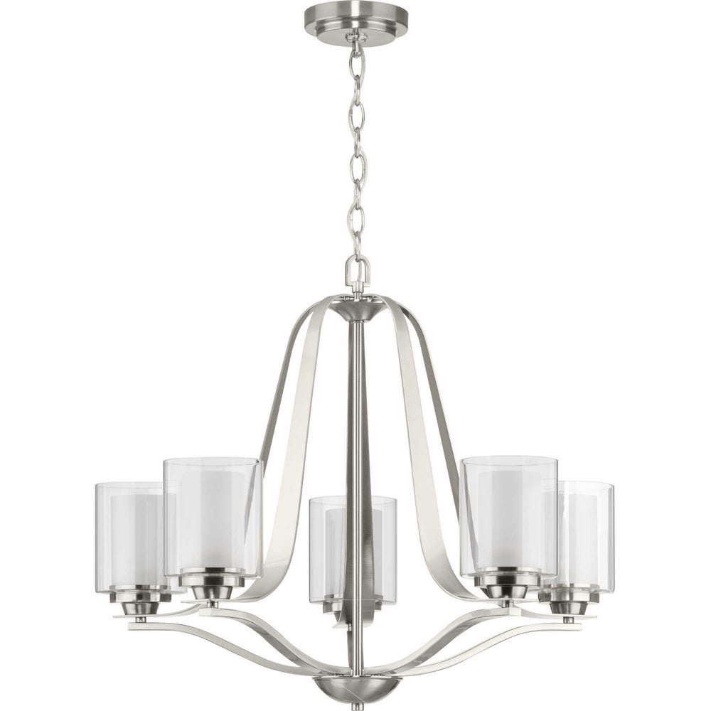 Progress Canada - Five Light Chandelier - Kene - Brushed Nickel- Union Lighting Luminaires Decor