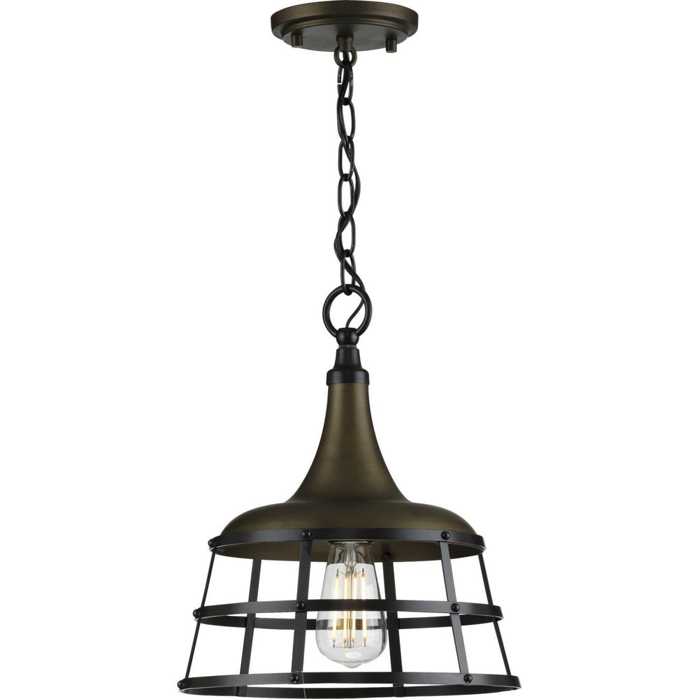 Progress Canada - One Light Pendant - Bastille - Aged Brass- Union Lighting Luminaires Decor