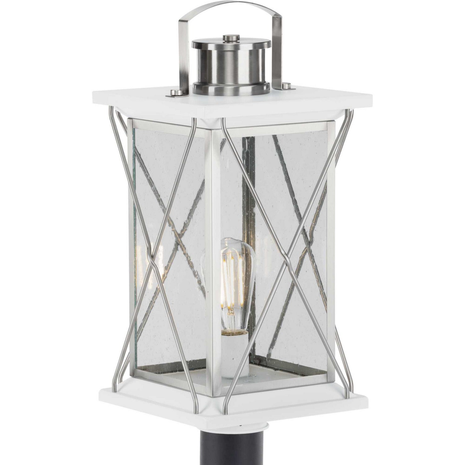 Progress Canada - One Light Post Lantern - Barlowe - Stainless Steel- Union Lighting Luminaires Decor