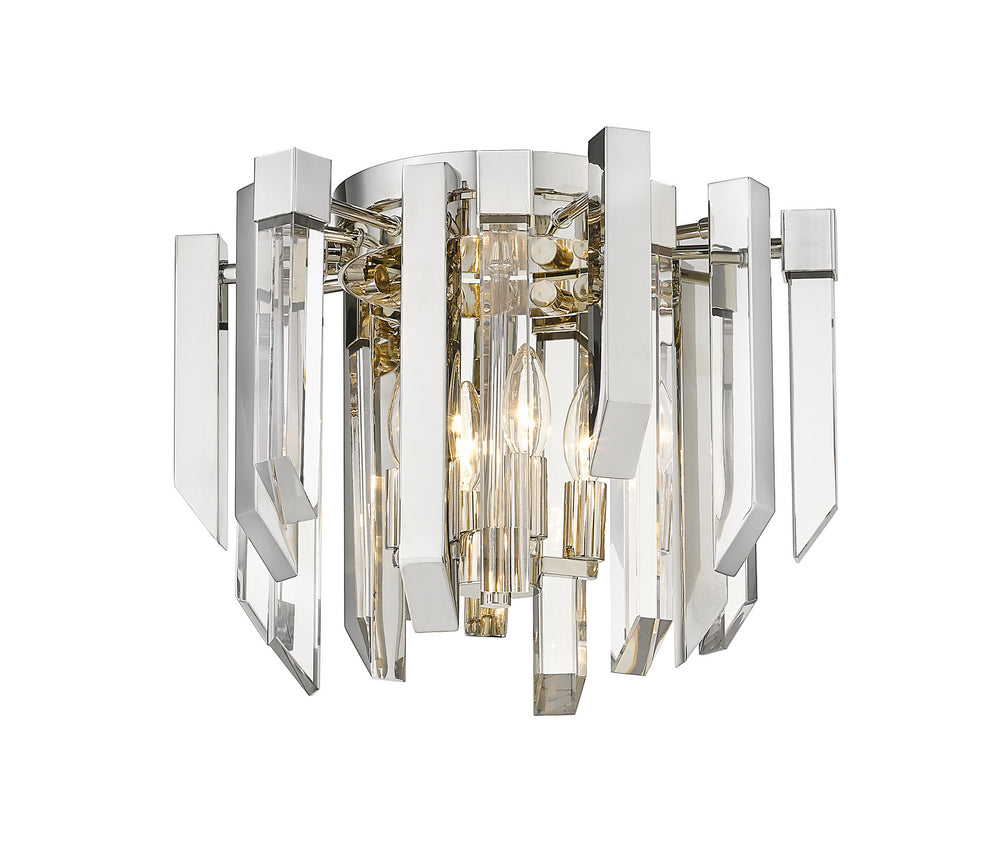 Z-Lite Canada - Four Light Flush Mount - Bova - Polished Nickel- Union Lighting Luminaires Decor