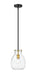 Z-Lite Canada - One Light Mini Pendant - Bella - Matte Black / Olde Brass- Union Lighting Luminaires Decor