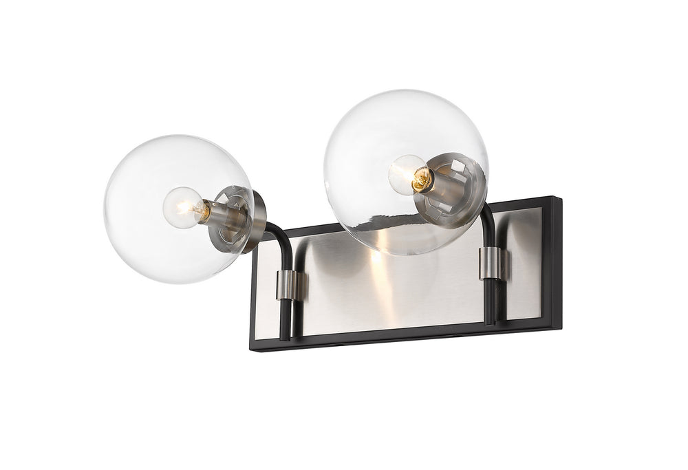Z-Lite Canada - Two Light Vanity - Parsons - Matte Black / Brushed Nickel- Union Lighting Luminaires Decor