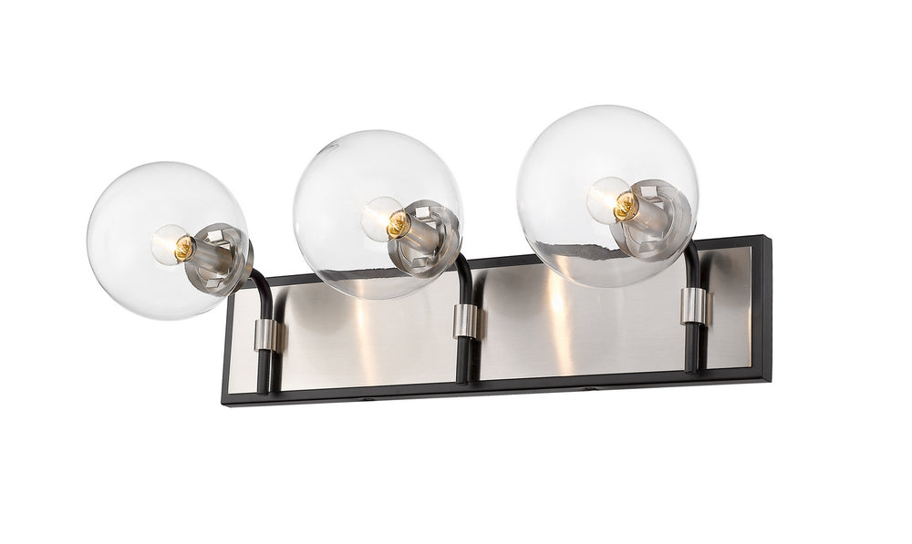 Z-Lite Canada - Three Light Vanity - Parsons - Matte Black / Brushed Nickel- Union Lighting Luminaires Decor