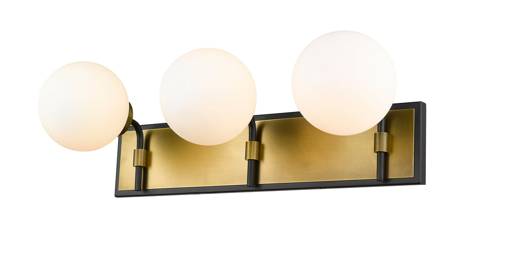 Z-Lite Canada - Three Light Vanity - Parsons - Matte Black / Olde Brass- Union Lighting Luminaires Decor