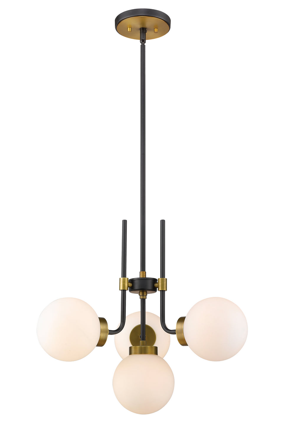 Z-Lite Canada - Four Light Chandelier - Parsons - Matte Black / Olde Brass- Union Lighting Luminaires Decor