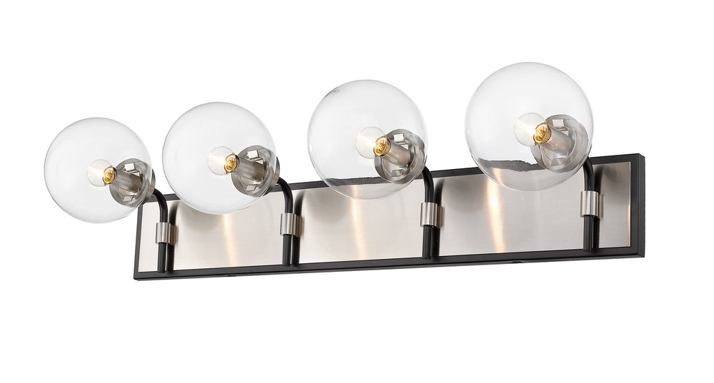 Z-Lite Canada - Four Light Vanity - Parsons - Matte Black / Brushed Nickel- Union Lighting Luminaires Decor