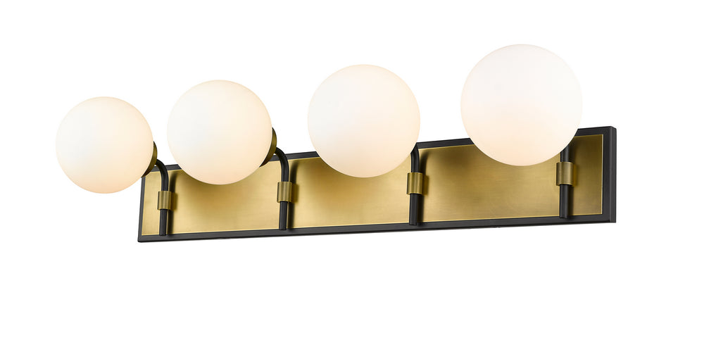 Z-Lite Canada - Four Light Vanity - Parsons - Matte Black / Olde Brass- Union Lighting Luminaires Decor