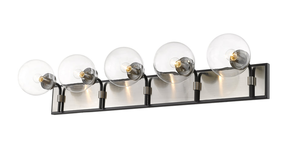 Z-Lite Canada - Five Light Vanity - Parsons - Matte Black / Brushed Nickel- Union Lighting Luminaires Decor
