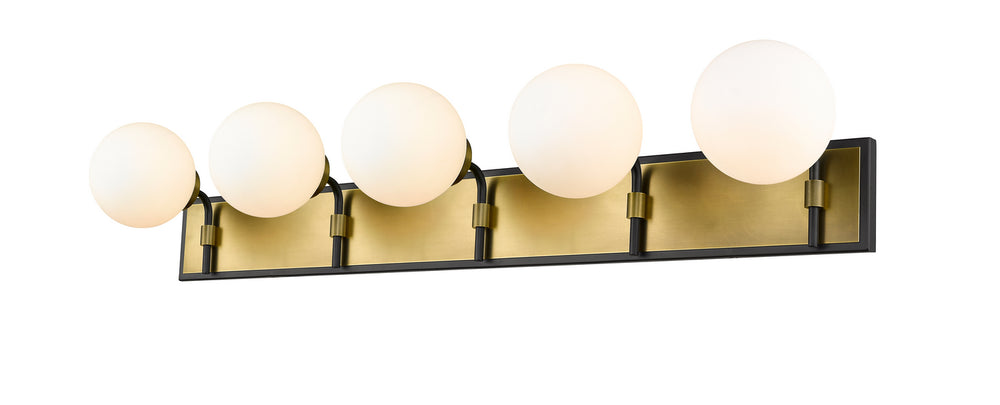 Z-Lite Canada - Five Light Vanity - Parsons - Matte Black / Olde Brass- Union Lighting Luminaires Decor