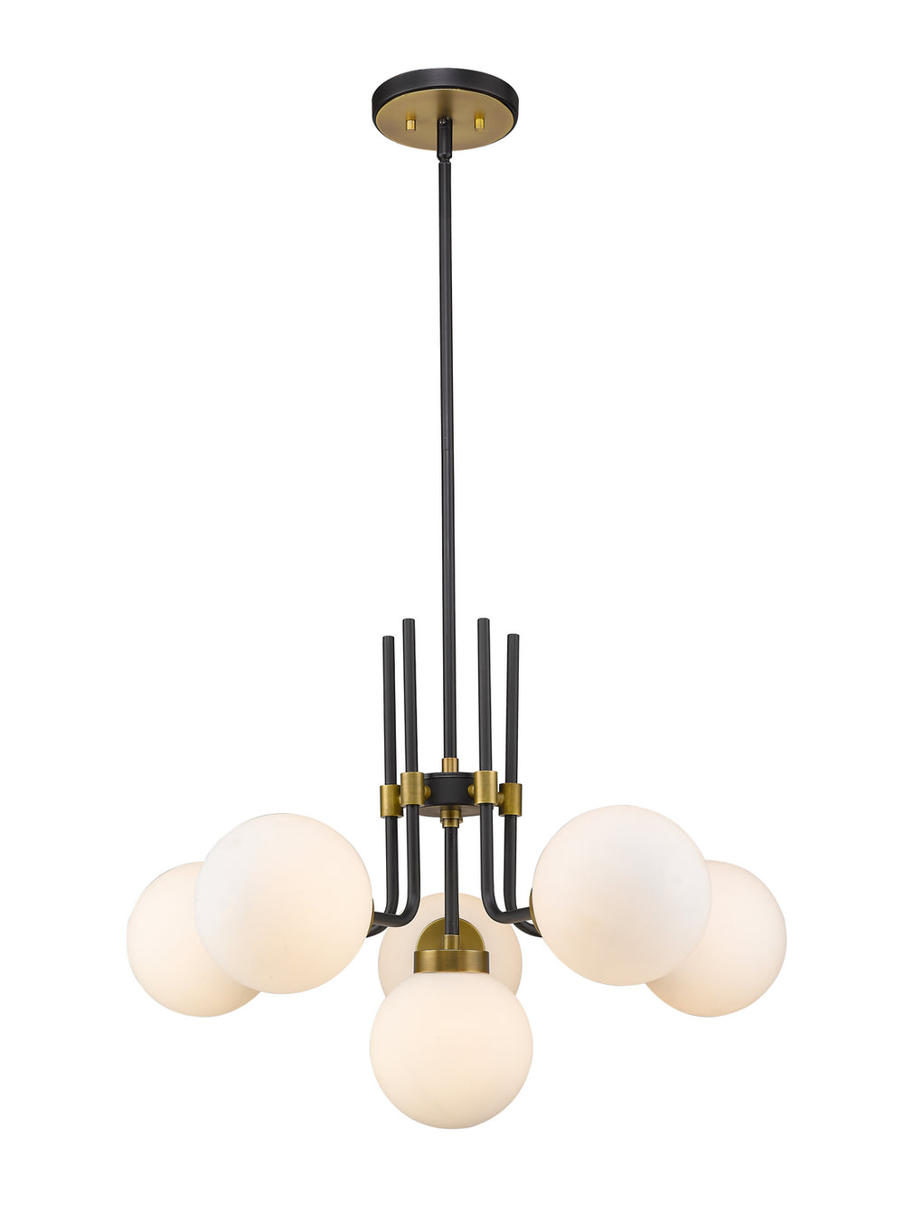 Z-Lite Canada - Six Light Chandelier - Parsons - Matte Black / Olde Brass- Union Lighting Luminaires Decor
