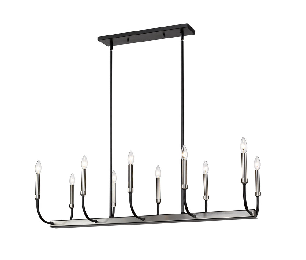 Z-Lite Canada - Ten Light Chandelier - Haylie - Matte Black / Brushed Nickel- Union Lighting Luminaires Decor