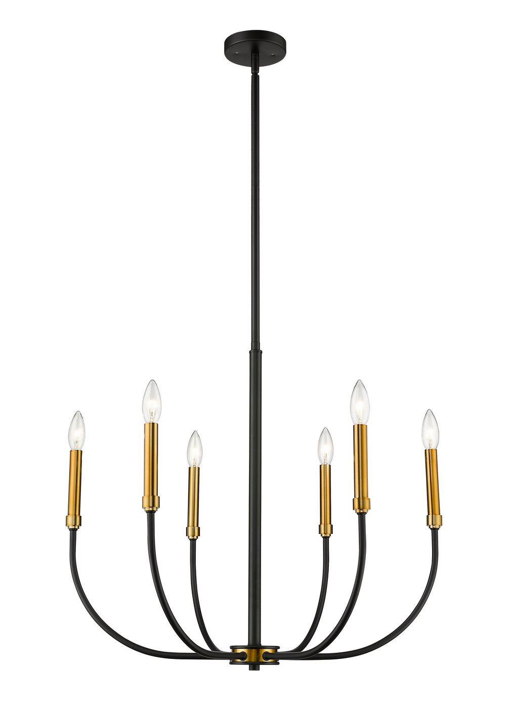 Z-Lite Canada - Six Light Chandelier - Haylie - Matte Black / Olde Brass- Union Lighting Luminaires Decor