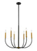 Z-Lite Canada - Six Light Chandelier - Haylie - Matte Black / Olde Brass- Union Lighting Luminaires Decor