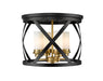 Z-Lite Canada - Four Light Flush Mount - Malcalester - Matte Black / Olde Brass- Union Lighting Luminaires Decor